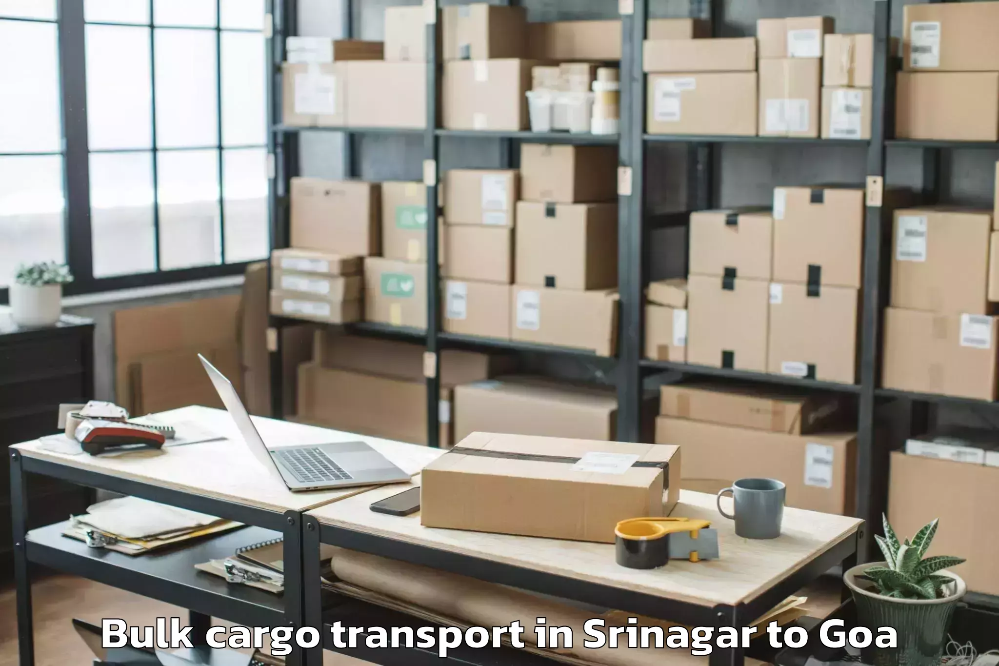 Book Srinagar to Aradi Socorro Bulk Cargo Transport Online